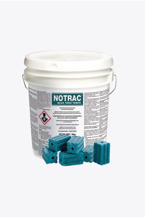 Le Notrac Blox est un raticide professionnel conçu pour éliminer rapidement et efficacement les rats dans les espaces domestiques et commerciaux.